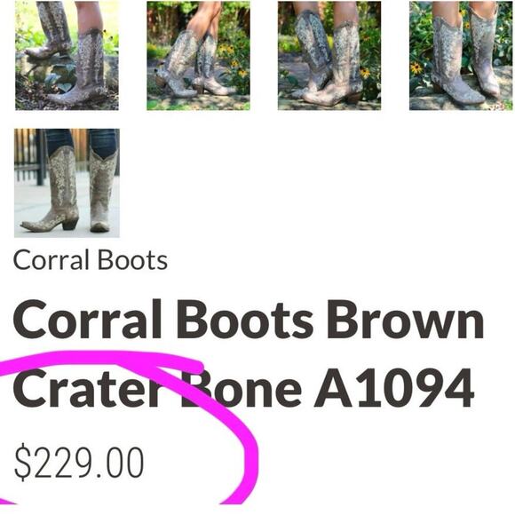 Corral Light Brown/Taupe Cream Crater Bone Embroidered Western Cowboy Boots - Picture 14 of 16